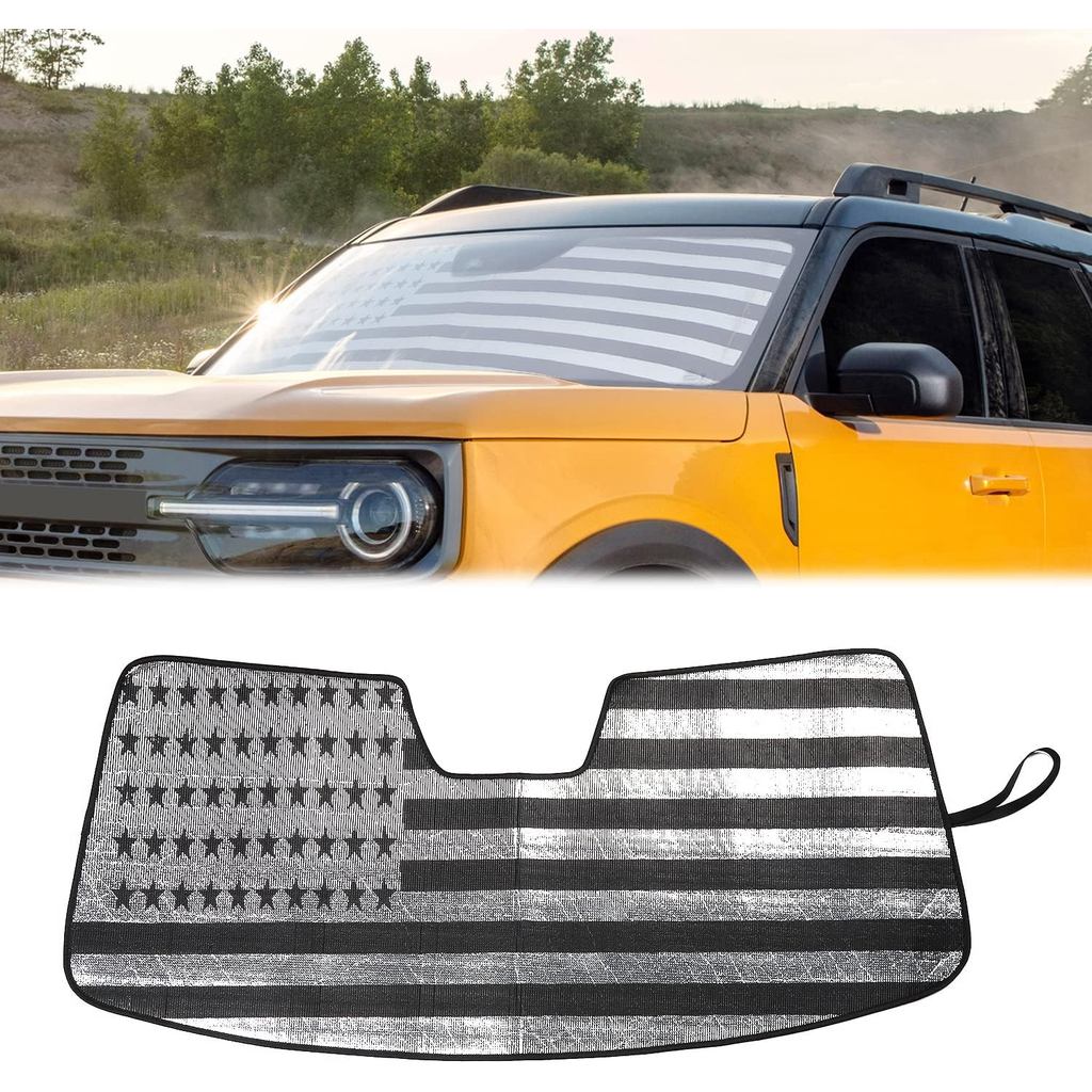 Cho Bronco Thể Thao Kính Chắn Gió Sun Shade Cờ Mỹ Cho Xe Ford Bronco Sport 2021 2022 2023 2024-nay P