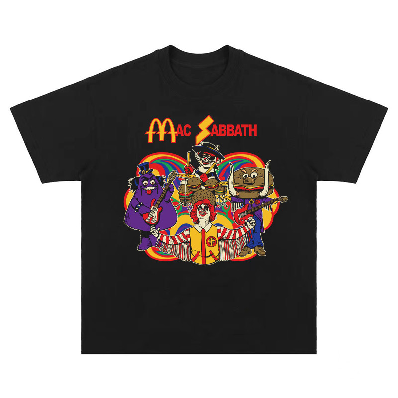 Áo thun cổ điển Mac Sabbath, 100% bông cũ kỹ đã giặt, dáng rộng tay dài cho nam và nữ