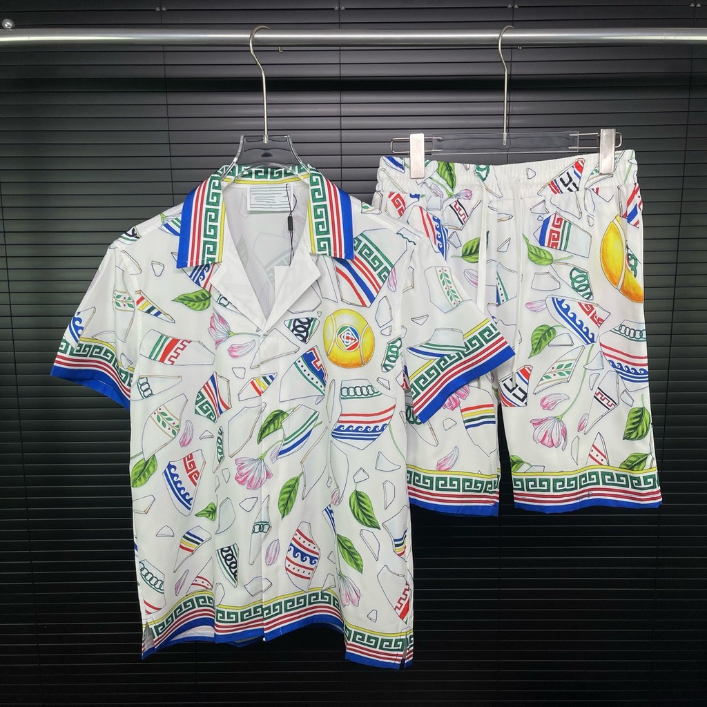 Fashion Brand Ca Short Sleeve Shirt Set3d All-over printed pattern unisex Hawaiian floral shirt