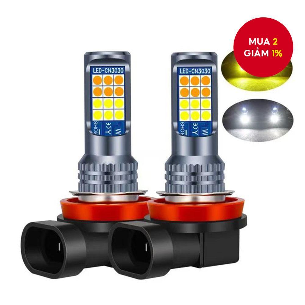 Đèn sương mù LED ô tô TCYATO 2 bóng màu đôi H11 siêu sáng.