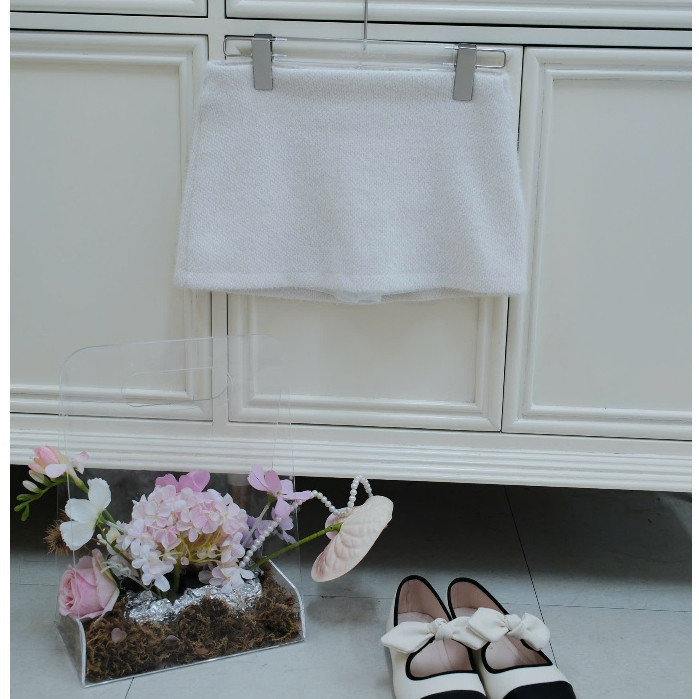 HTIQUE - Chân váy chữ A dáng ngắn, chân váy lông thỏ dáng y2k V01