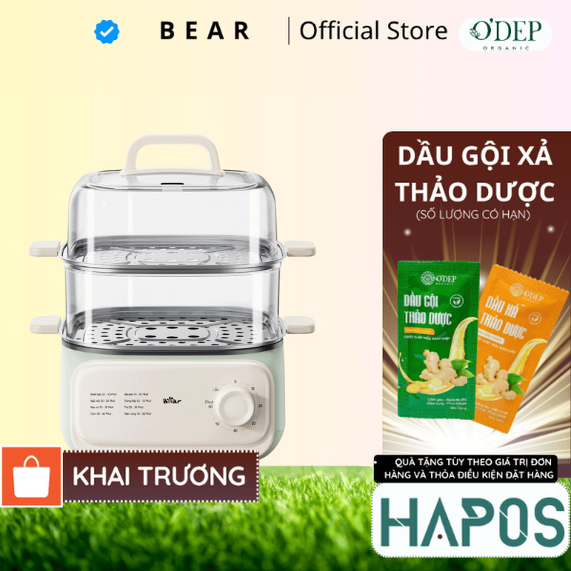 Nồi hấp/ Nồi lẩu điện đa năng 10.3L Bear EFS-4H30D - 2 khay hấp - HAPOS HOF