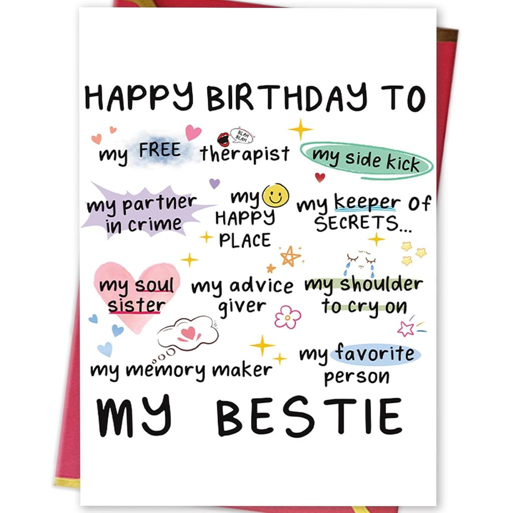Thiệp Sinh Nhật Vui Nhộn Cho Nữ Em Gái, Quà Tặng Chúc Mừng Bday Cho Bestie, Bestie & Thiệp Sinh Nhật