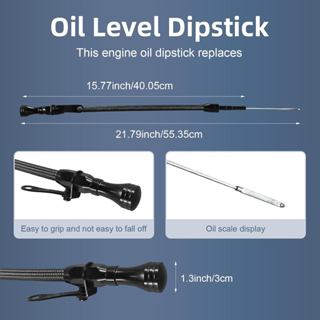 HAHA LS Truck 21,79inch Dipstick Tương thích với LS Truck Dầu linh hoạt Dipstick LSX LS1 LS2 LS2 LS6 4.8L 5.7L 6.0L 6.2L Đen (Đen) (21,79inch)