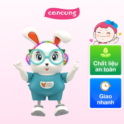 Chú thỏ đeo kính phát nhạc nhảy múa vui nhộn YN620472 C502 (Xanh dương)