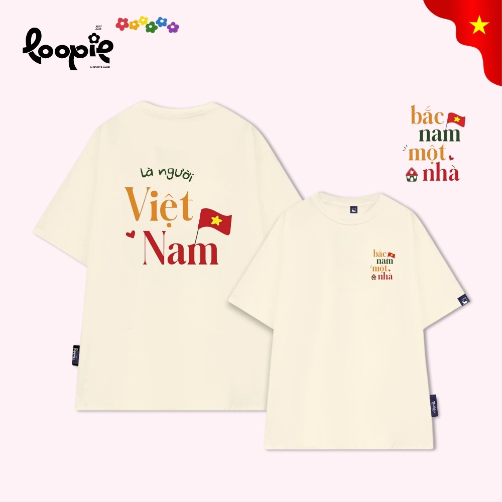 Áo Thun Người Việt Nam Unisex Dễ Thương Loopie – LP43 Form Oversize Dành Cho Nam N