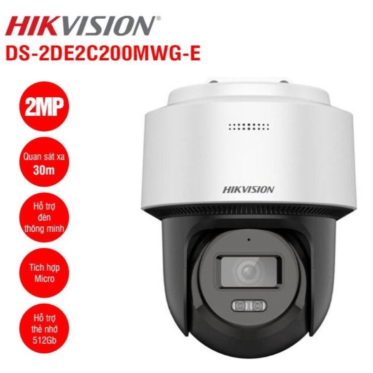 [Chính Hãng] Hikvision DS-2DE2C400MWG/W – Camera IP Mini PT 4 MP, Smart Hybrid Light, WiFi 6, IP66, 