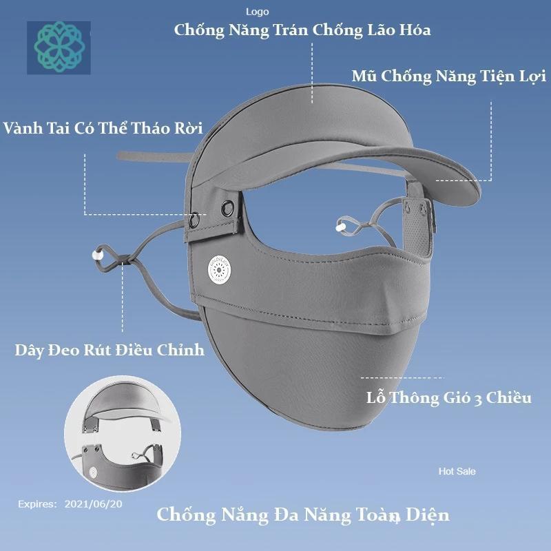 Khẩu Trang Full Mặt Có Nón Tháo Rời 2in1 FACE MASK 6D ( Khau Trang Ninja Vải Thun Lụa Cao Cấp Trùm Đ