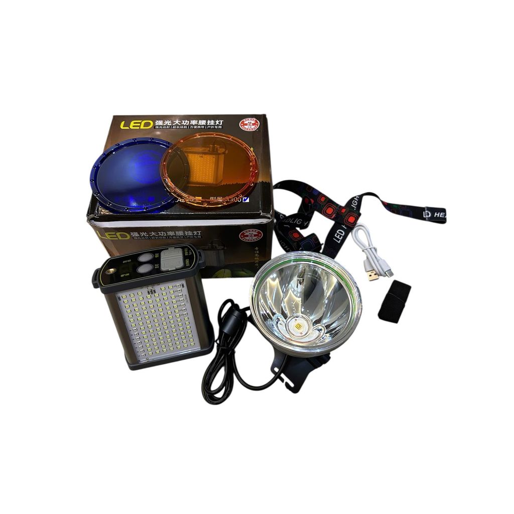 Đèn pin đội đầu kẹp bình siêu sáng chiếu xa XJ A300 đèn pin kẹp bình ác quy dùng đi soi nấm mối đi b