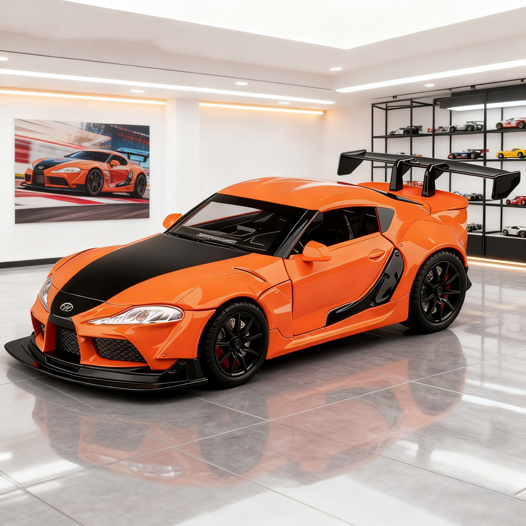 1: 24 Toyota Supra GR Hợp Kim Cân Mô Hình Xe Diecast Kim Loại Thu Nhỏ Xe Mô Hình Âm Thanh & Ánh Sáng Đồ Chơi Trẻ Em Xe Ô Tô Xe Ô Tô