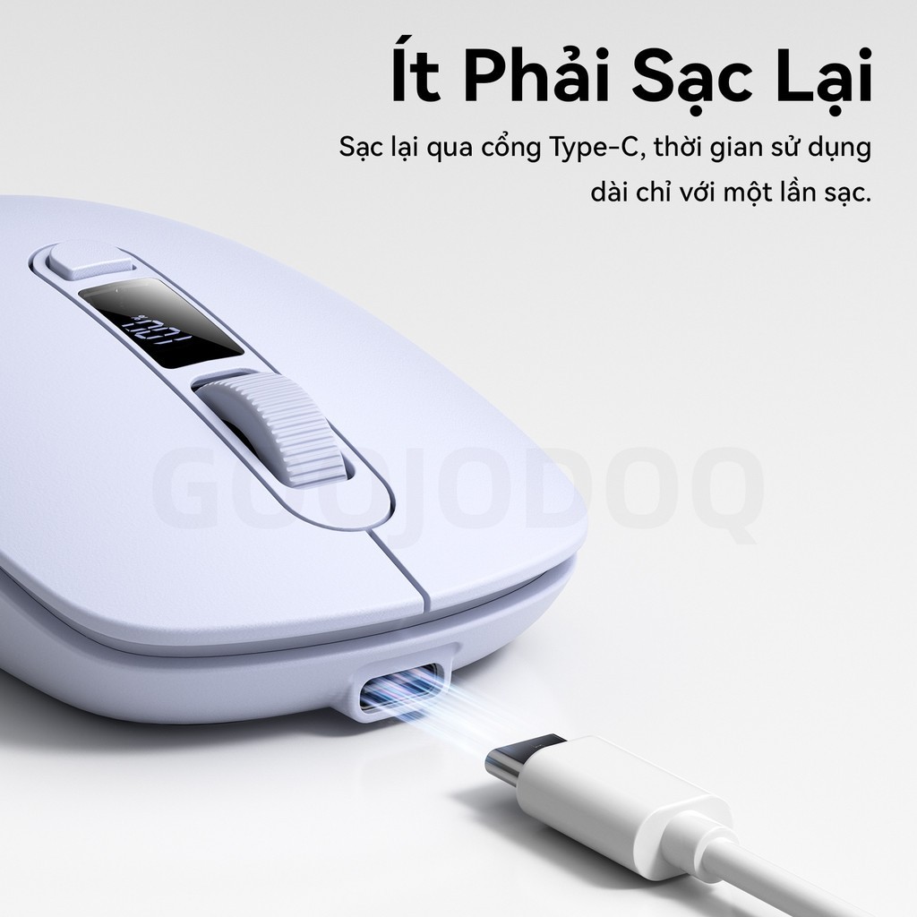 Chuột không dây tiện dụng GOOJODOQ, độ chính xác DPI 4 cấp, màn hình kỹ thuật số không gây tiếng ồn, chế độ sạc kép. | BigBuy360 - bigbuy360.vn