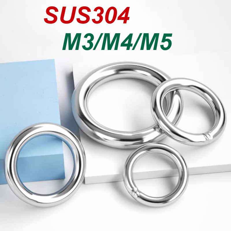 Vòng chữ O hàn rắn bằng thép không gỉ 304, M3 / M4 / M5, vòng thép vòng nâng, vòng kết nối võng yoga