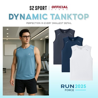 Áo tanktop nam thể thao S2 SPORT cổ tròn vân ngang EX COOL thoáng mát, không nhăn co giãn - STT08