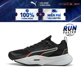 Giày Tập Luyện PUMA Unisex PWR NITRO SQD 2 Black-Gray Echo-Glowing Red Màu Đen