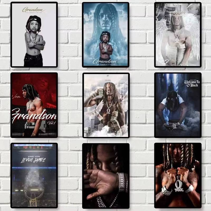 K-King Grandson Von Rapper Poster Phòng Trưng Bày In Canvas Poster Trang Trí Nhà Cửa Nghệ Thuật Treo