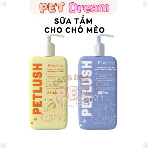 Sữa Tắm PetLush Cho Chó Mèo Làm Sạch Dưỡng Lông Mềm Mượt Kháng Khuẩn Chiết Xuất Từ Thực Vật