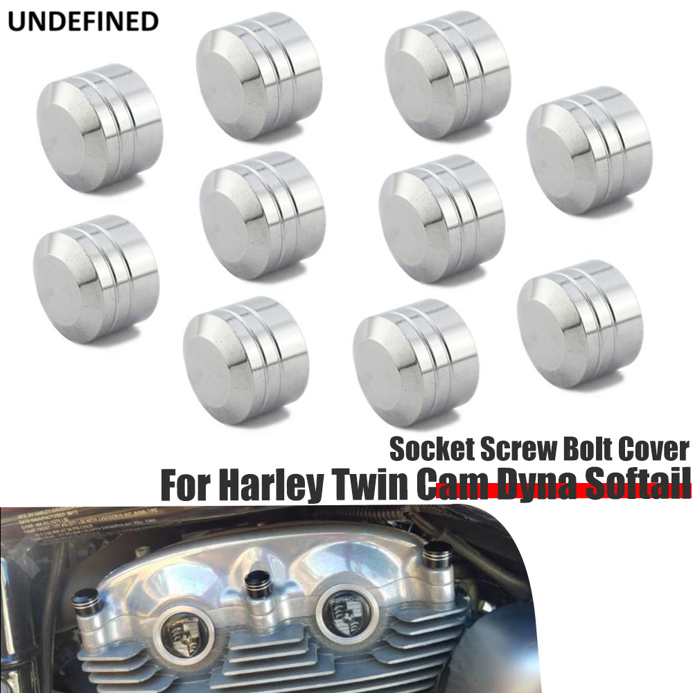 UN 10 Chiếc Đầu Bu Lông Cho Harley Twin Cam Dyna Softail Lưu Diễn FLH Chrome Schrauben Motor Topper 