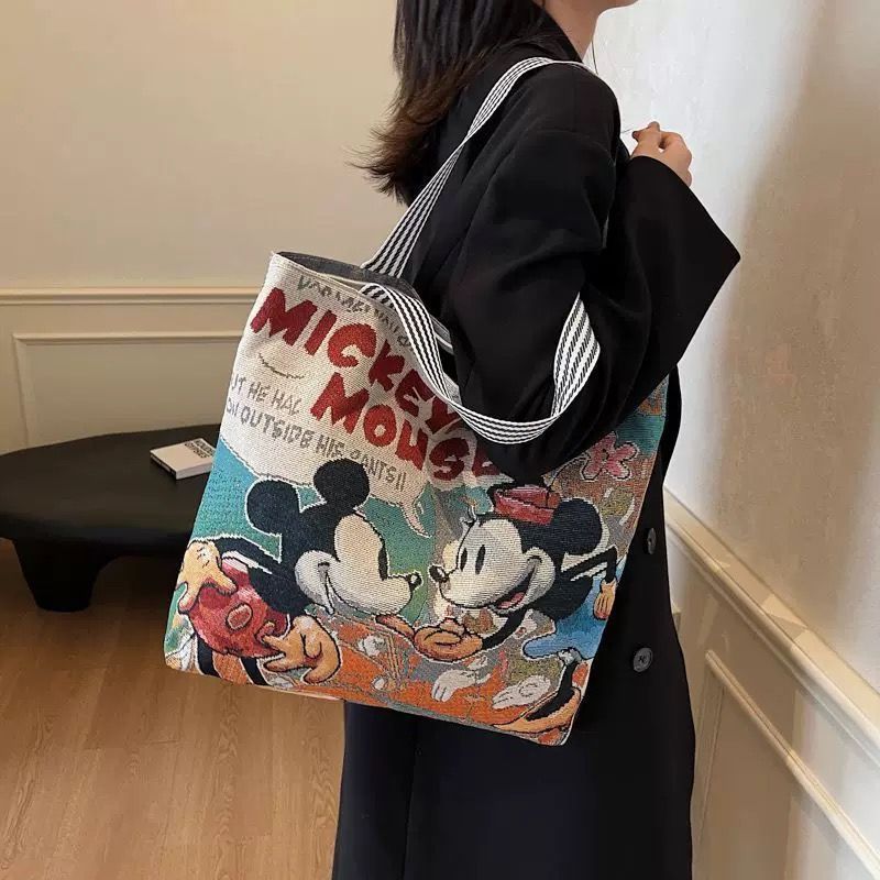 hapas túi sách nữ Túi vải bố hoạt hình mẫu hot túi vải bố vải bố dung tích lớn túi tote túi đeo vai 