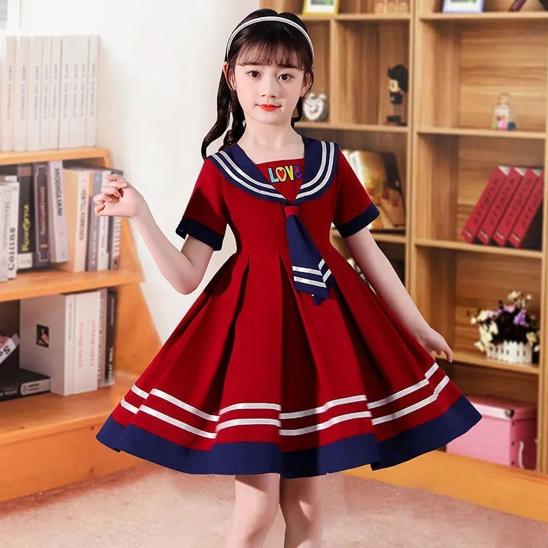 Bé Gái Mặc Váy Quần Áo Trẻ Em Phong Cách Preppy Váy Trẻ Em Lớn jk Bé Gái Thời Trang Váy Trẻ Em / 11.