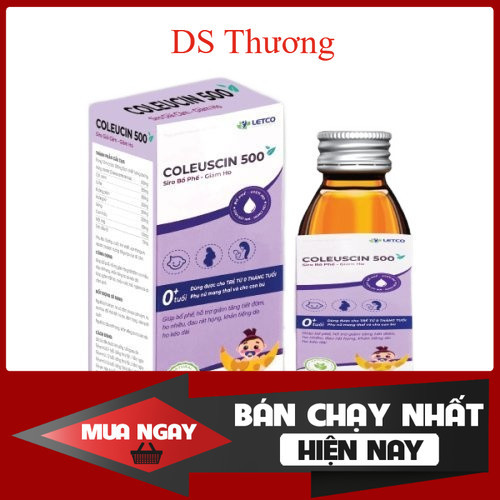 Siro Ho Cảm Coleuscin 500, giảm ho, giảm nghẹt mũi, bổ phế, giảm đau họng