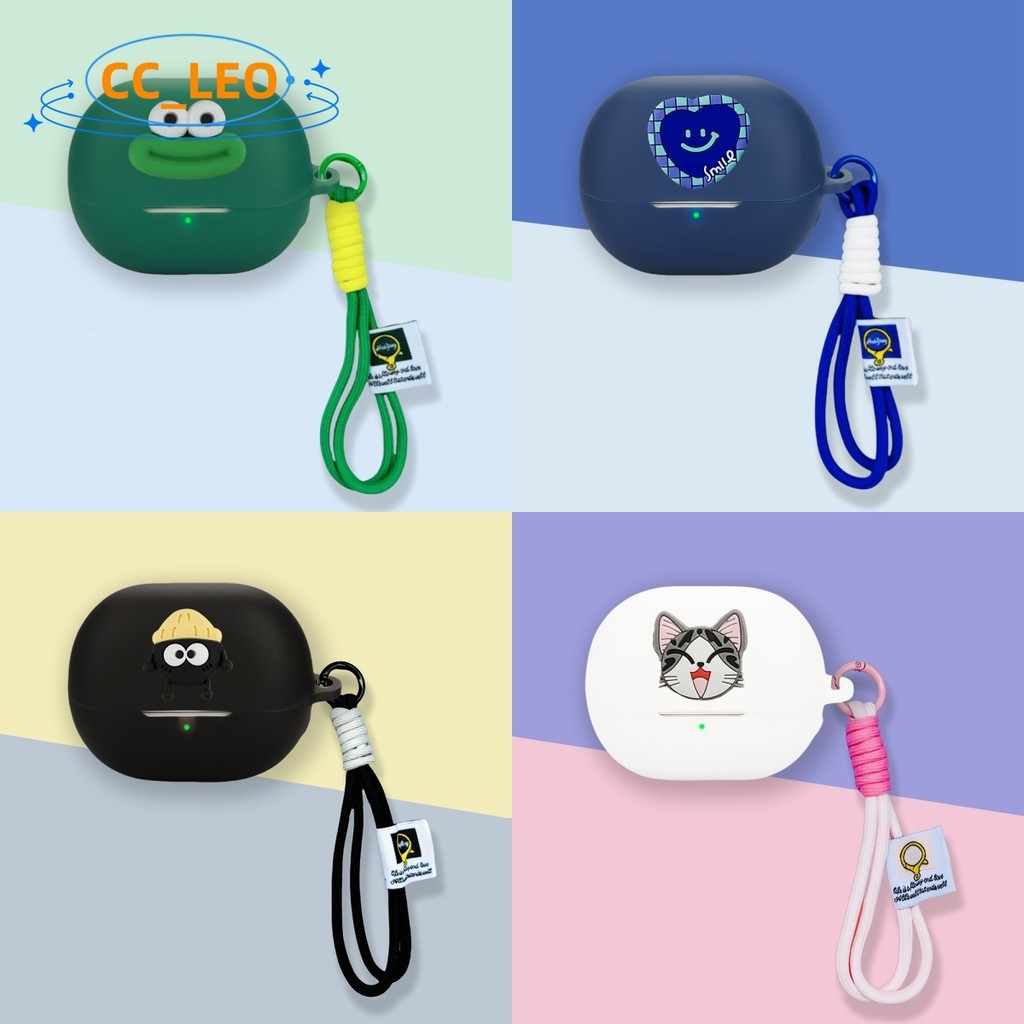 for QCY MeloBuds N60 Case Cute Cat Lanyard Cartoon Silicone Soft Case Suitable for QCY MeloBuds N60 