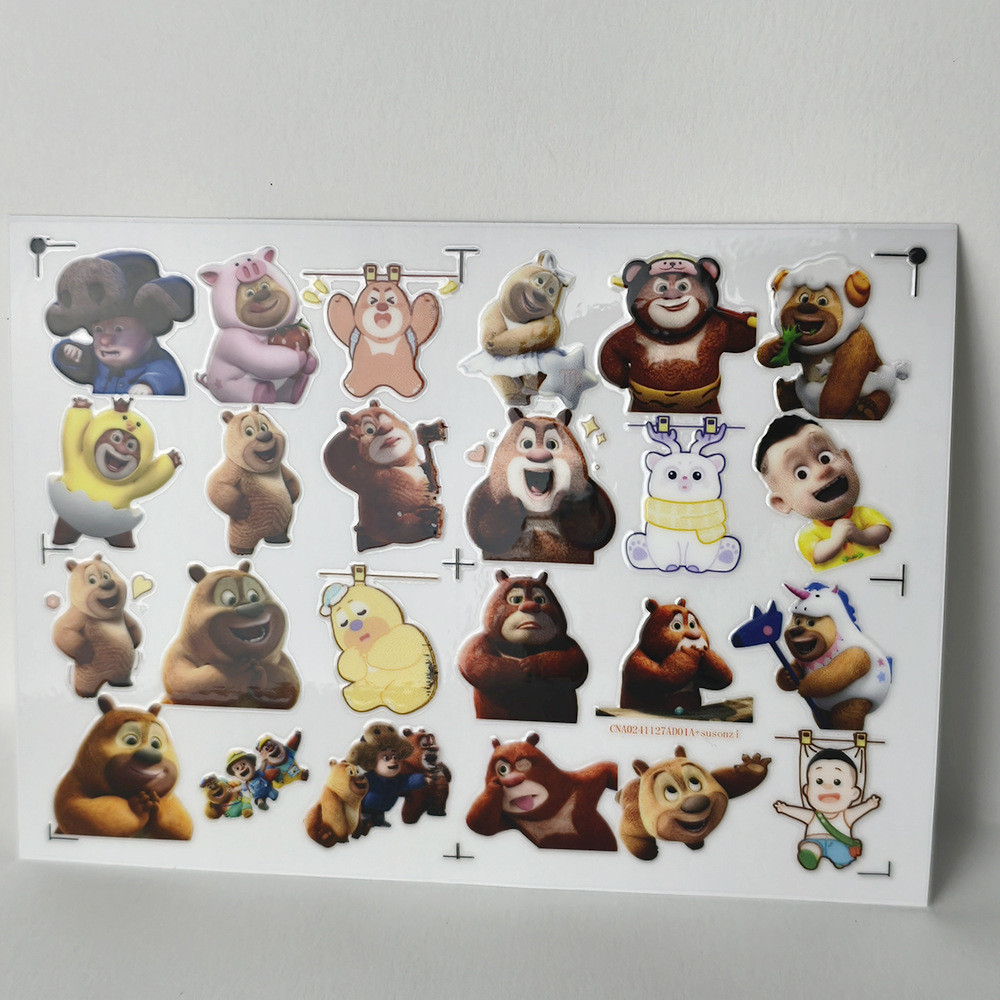 Boonie Cubs Bears 3D Chống Thấm Nước DTF UV Chuyển Dán DIY Decal