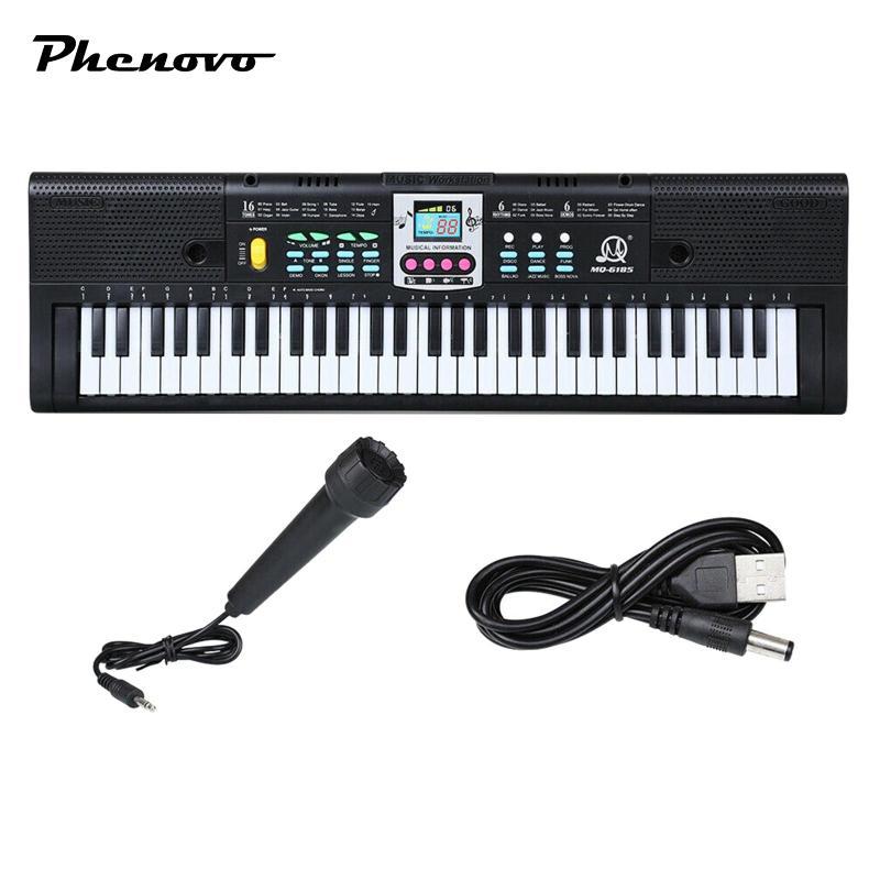 Bàn phím Piano 61 phím Bảng phím nhạc kỹ thuật số có micrô Quà tặng trẻ em Giáng sinh