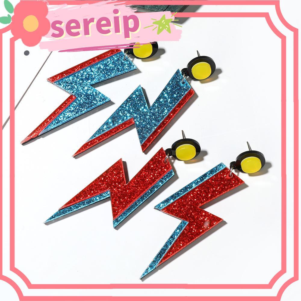 Phụ kiện bông tai SEREIP Punk, Bông tai mặt dây chuyền Lightning phóng đại Lightning, Mặt dây chuyền