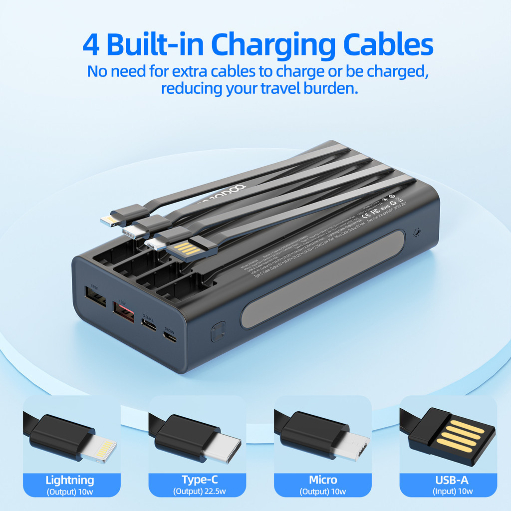 sạc dự phòng GOOJODOQ sạc nhanh 22,5W, 20000mAh màn hình LED hiển thị nguồn có chế độ đèn pin | BigBuy360 - bigbuy360.vn