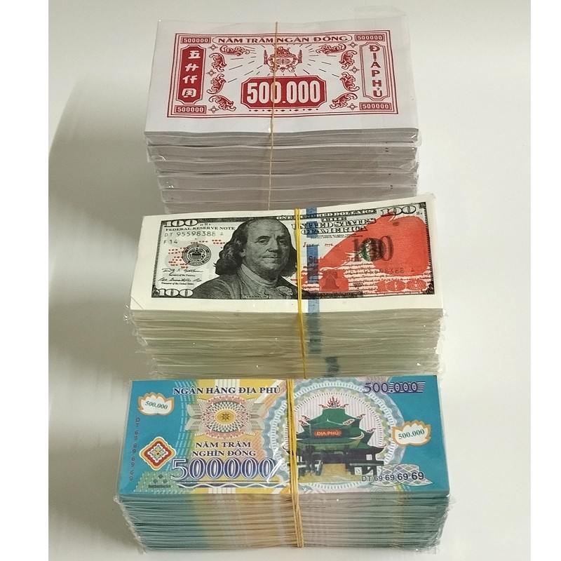 Tiền đô la Mỹ, tiền địa phủ, tiền polymer âm phủ 10 tệp, 30 tệp / Giấy tiền vàng mã