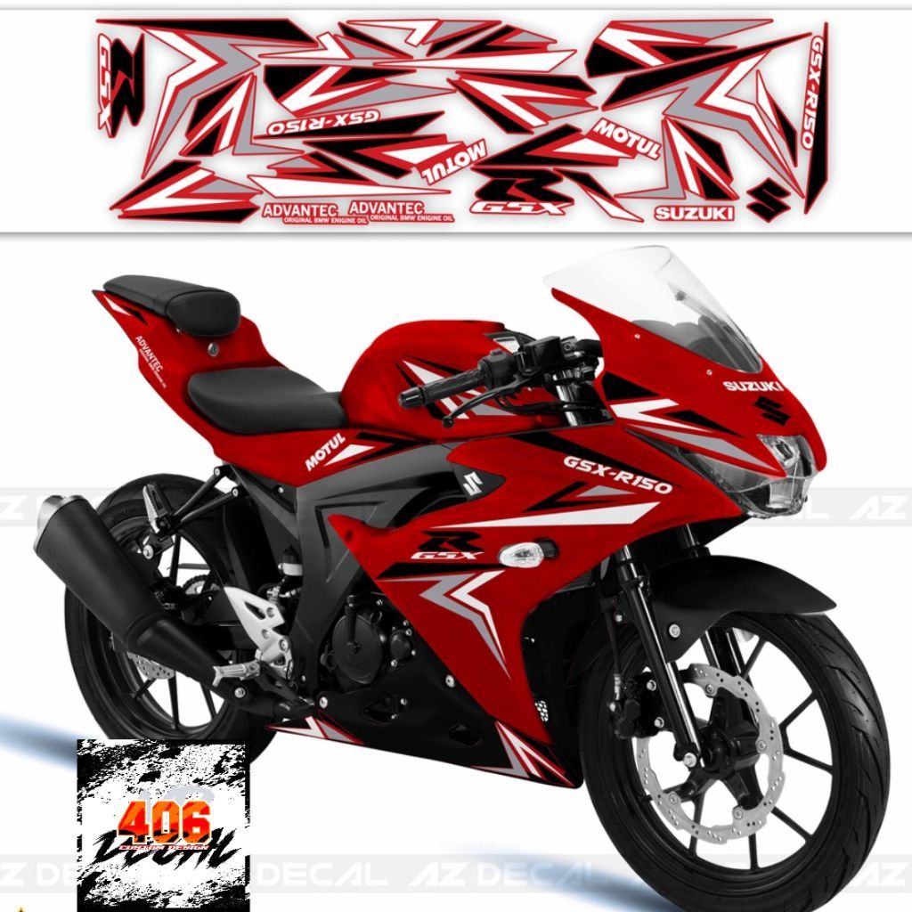 Tem Xe Suzuki GSX R150 Nhiều Lựa Chọn Màu - Phong Cách Mũi Tên- Tem Mc.cal 3 lớp cao cấp