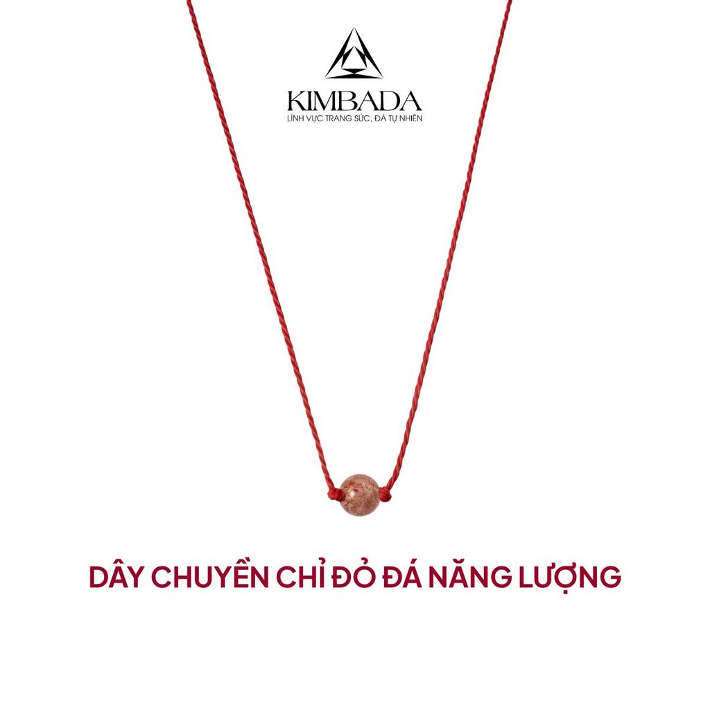 Dây chuyền chỉ đỏ may mắn 1 viên thạch anh tự nhiên Kimbada trang sức phong thủy