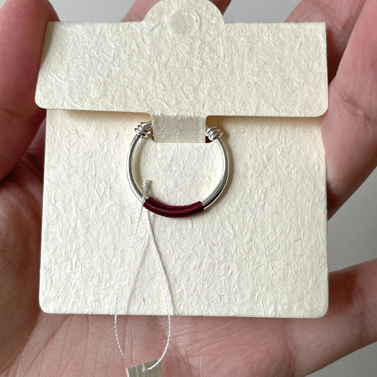 Dây chuyền đỏ đồng bằng và nhẫn mừng Tết phong cách Trung Quốc, nhẫn nữ cao cấp