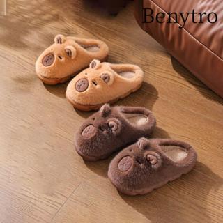 Dép trẻ em BENYTRO, Giày Cotton chống trượt Capybara, Giày gia đình dày mềm mại mùa đông