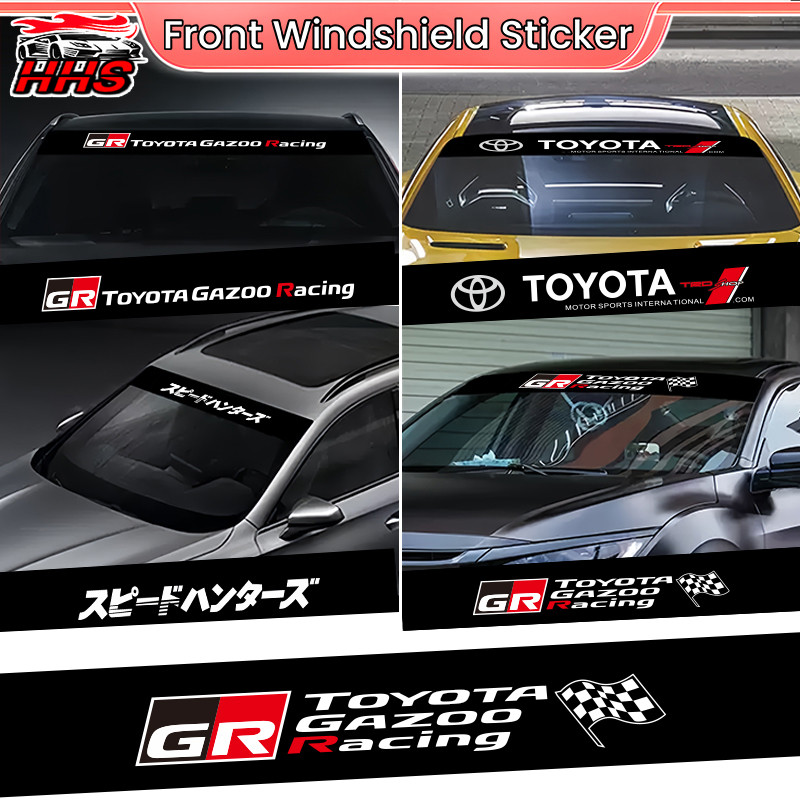 Toyota GR Xe Phía Trước Kính Chắn Gió Miếng Dán Che Nắng Màu Đen Trang Trí Kéo Hoa Dán Cho Xe Toyota