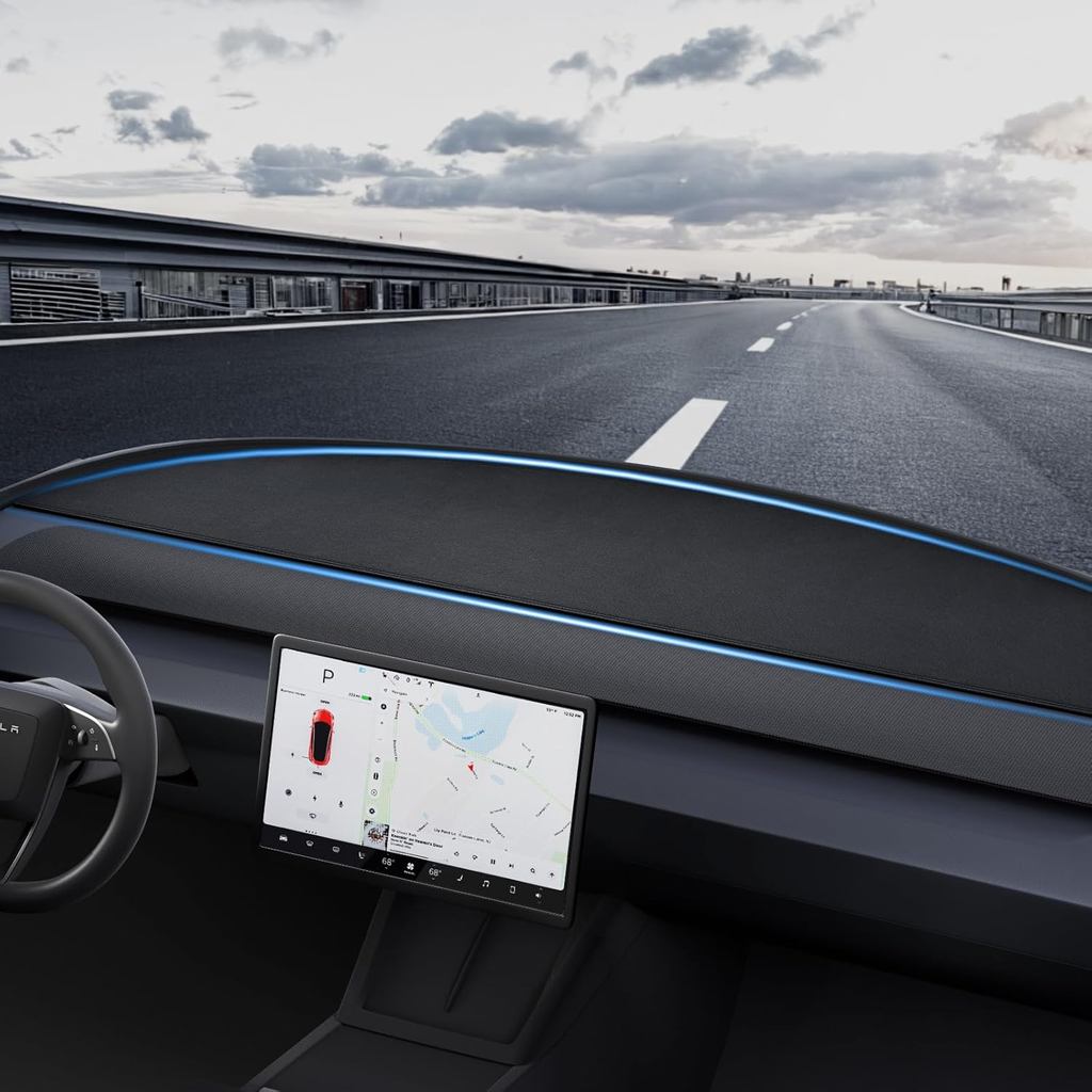 AOLEAD Bảng Điều Khiển Cho Tesla Model 3 Cao Nguyên 2023-2024 2025- Vỏ Bảng Điều Khiển Tesla Da Lộn 