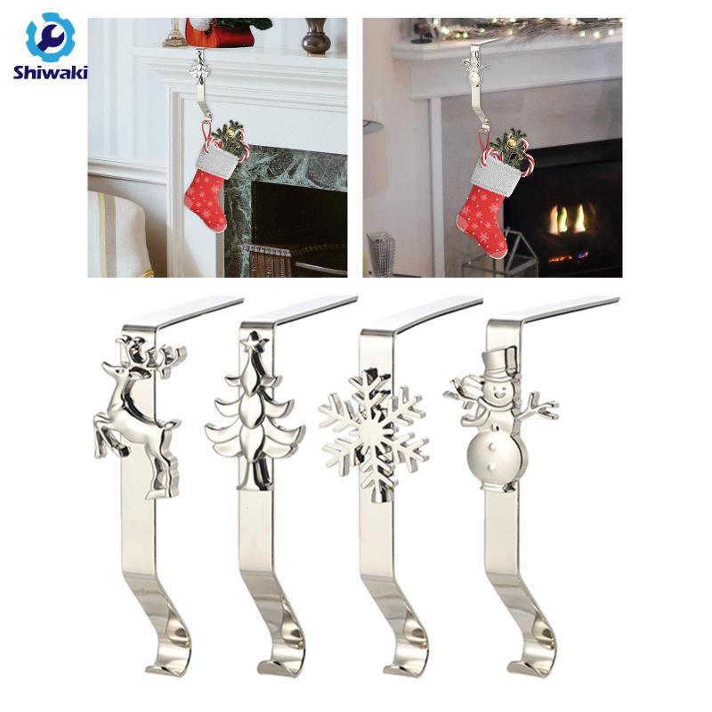 Colorfulland Giáng sinh Kim loại Stocking Holders Mantle Hangers Lò sưởi Stocking