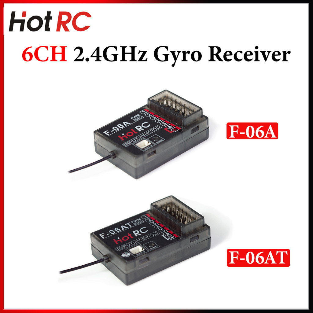 HOTRC 6 Kênh F-06A F-06AT 2.4GHz Con Quay Thu 4-9V Cho Xe RC Xe Tải Xe Tăng Bánh Xích Thuyền Điều Kh