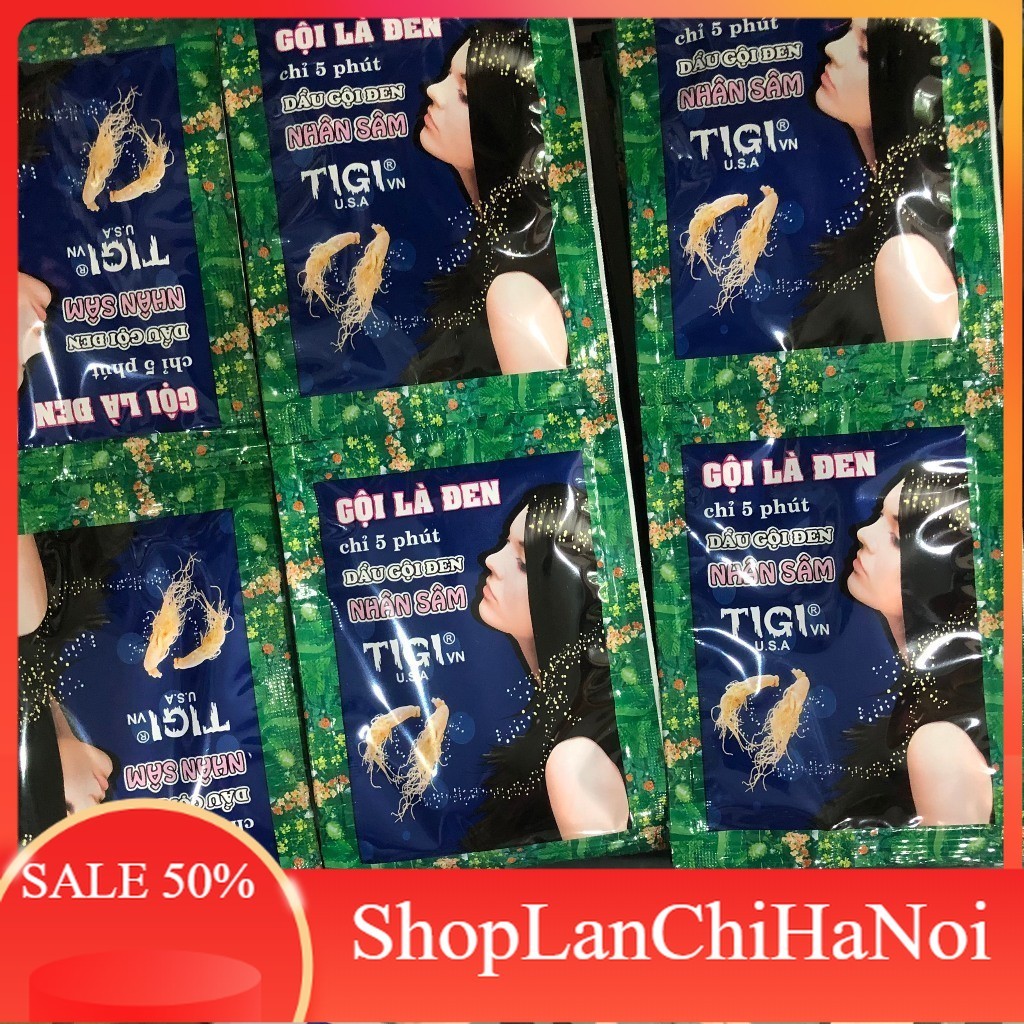  Dầu gội đen tóc 10 GÓI - Phủ bạc tại nhà đen tóc Gội là đen tigi nhân sâm Hàn Quốc Shop Lan Chi 
