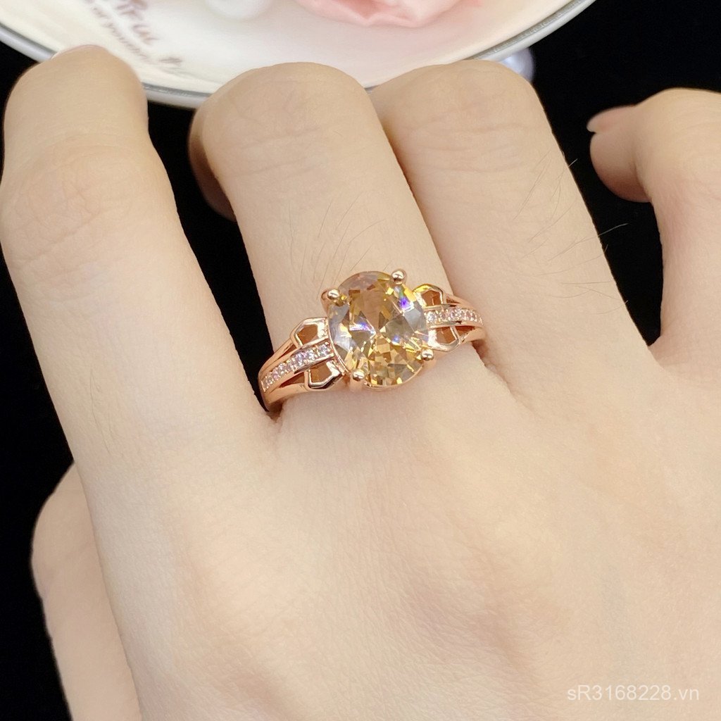 Nhẫn Morganite Champagne Dành Cho Influencer - Sản Phẩm Hot Mới Ra Mắt