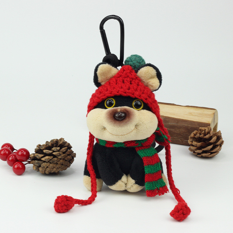 New Year Christmas Bee Puppy Pendant Bee Dog Plush Doll Doll Bag Key Ornament Christmas Eve Gift vpS