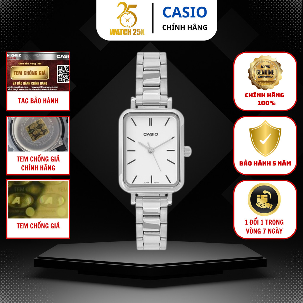 Casio Nữ LTP-V009D-7EUDF Watch25x - Đồng Hồ Đeo Tay Thời Thượng, Thiết Kế Sành Điệu Cá Tính