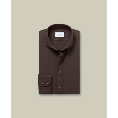 CHARLES TYRWHITT - Áo sơ mi nam cổ bẻ Non Iron Stretch Poplin_FOP0034-CHC