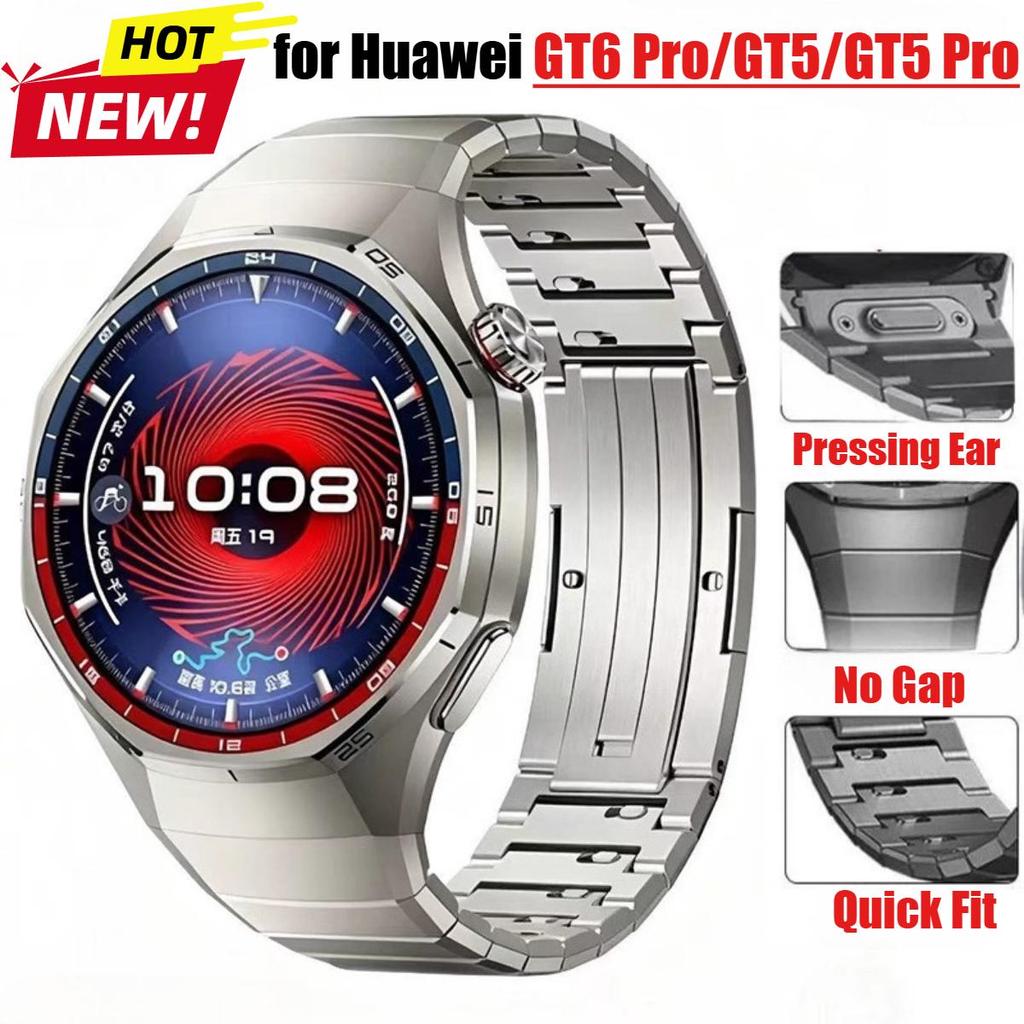 Không Khoảng Cách Dây Đeo Titan Sang Trọng Cho Huawei Watch GT 6 Pro 46mm Vòng Tay Kim Loại Cho Huaw