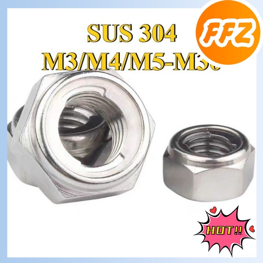 đai ốc chống tháo,tán ecu khóa sắt ecu khóa thép Inox304 M3 / M4 / M5-M30 【 FS-MB-S 】