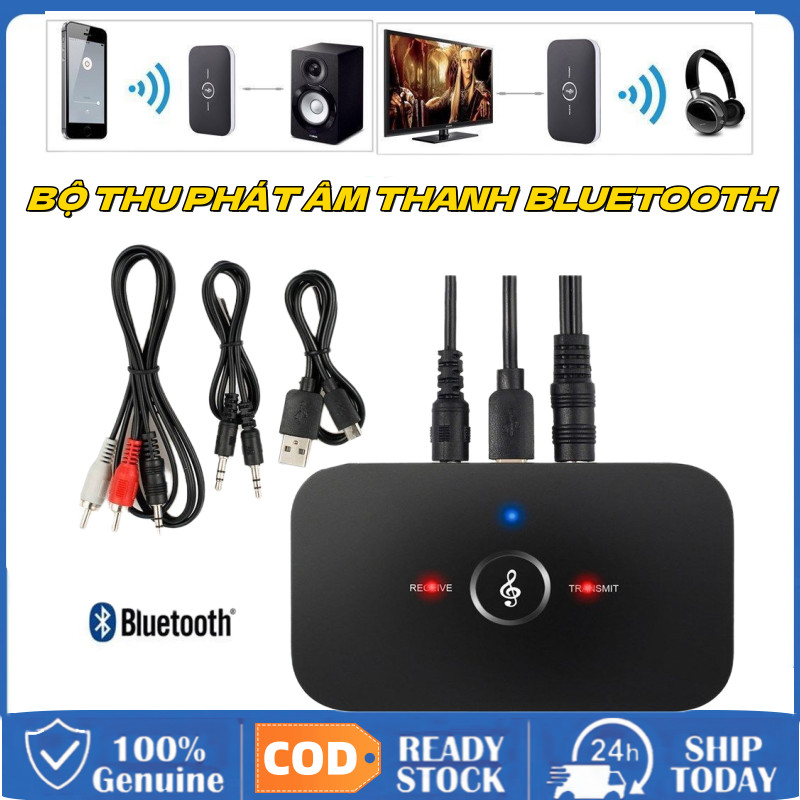[COD] Bộ Thu Phát Âm Thanh Bluetooth B6 - 2 in 1 Bluetooth Receiver cho Xe Hơi Loa Amply PC TV