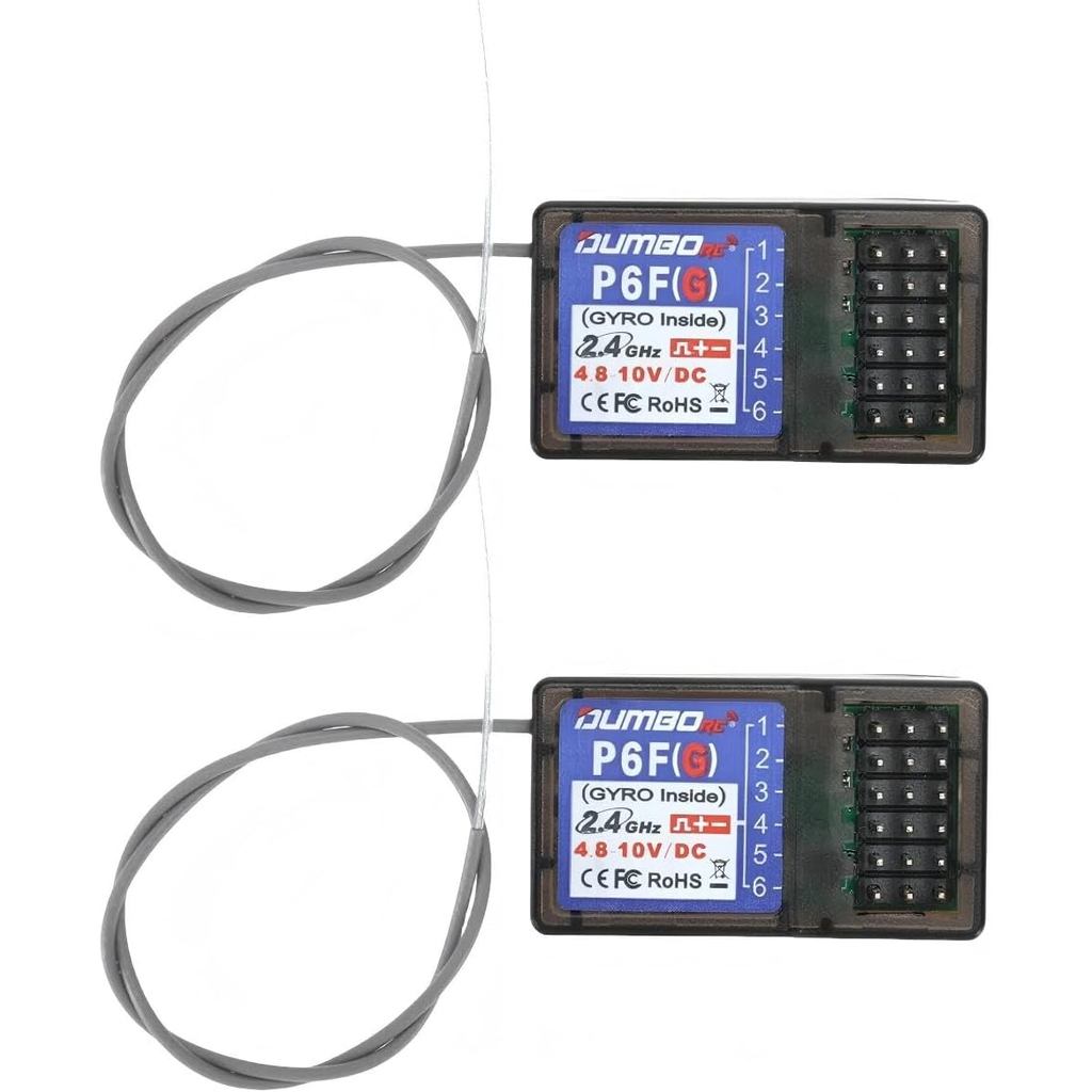 (2 CÁI) Bộ thu bên trong con quay hồi chuyển 6 kênh DUMBORC P6FG 2.4G cho thuyền ô tô RC được sử dụn