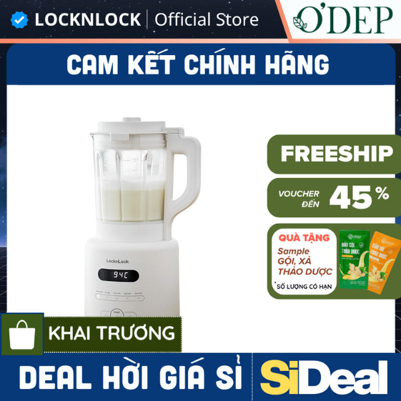 Máy làm sữa hạt đa năng LocknLock 1.75L Chính hãng, lưỡi dao 8 cánh, điều khiển cảm ứng EJM426IVY - 