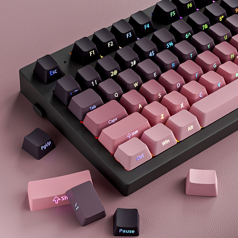 Mới Blackberry Side In RGB Backlit Keycaps Double Shot PBT Keycaps cho bàn phím OEM Profile