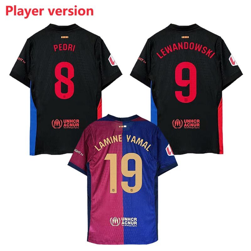 S-3XL 24 25 BarCELonaS Quảng cáo mới Người lớn Sân nhà và Sân khách Phiên bản cầu thủ SOCCER JERSEYS